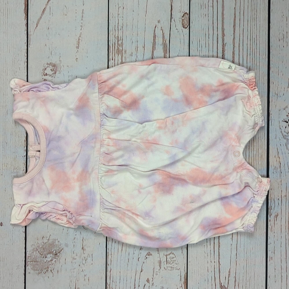 Burt's Bees Baby Tie-Dye Pastel Pink Lavender Romper
